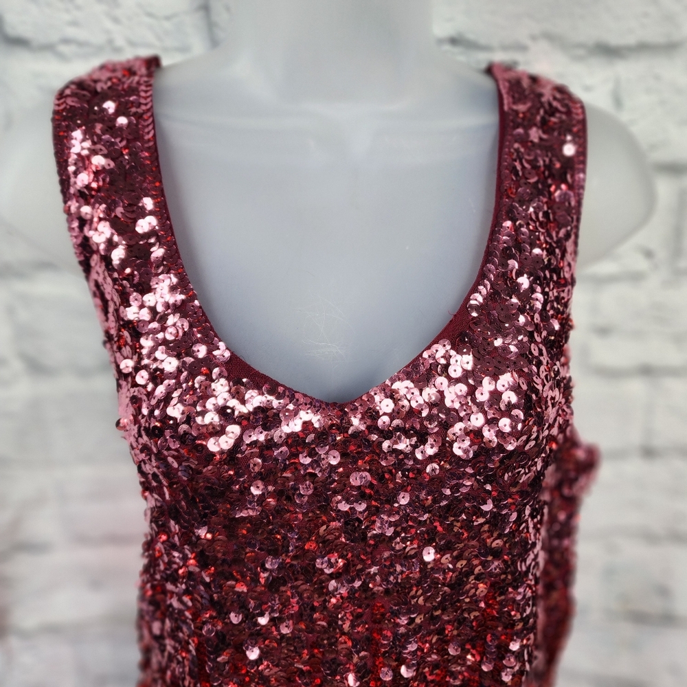 Maner Sequined Color Block Fade Party Dress - image 3